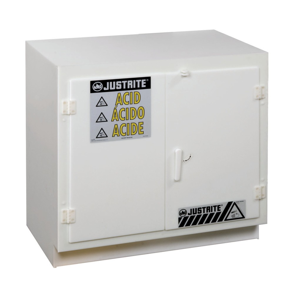 Produktabbildung Nr. 1: Armoire Acide Justrite® PE, HxLxP 910 x 910 x 550 mm, 1 Plateau intermédiaire, fermeture manuelle