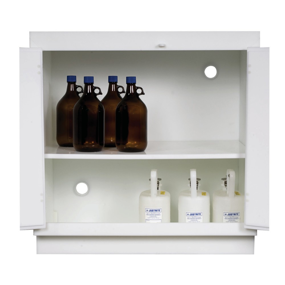 Produktabbildung Nr. 2: Armoire Acide Justrite® PE, HxLxP 910 x 910 x 550 mm, 1 Plateau intermédiaire, fermeture manuelle