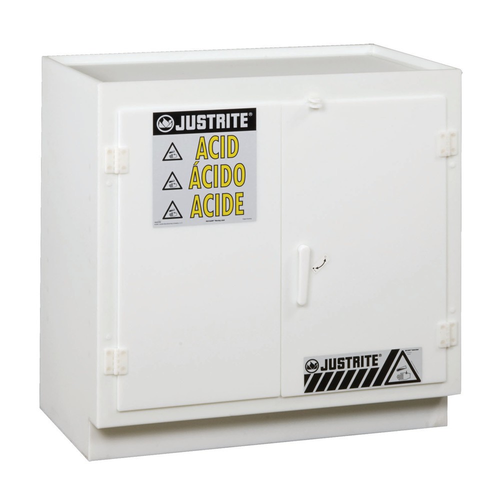 Produktabbildung Nr. 1: Armoire Acide Justrite® PE, HxLxP 930 x 910 x 550 mm, 1 Plateau intermédiaire, fermeture manuelle