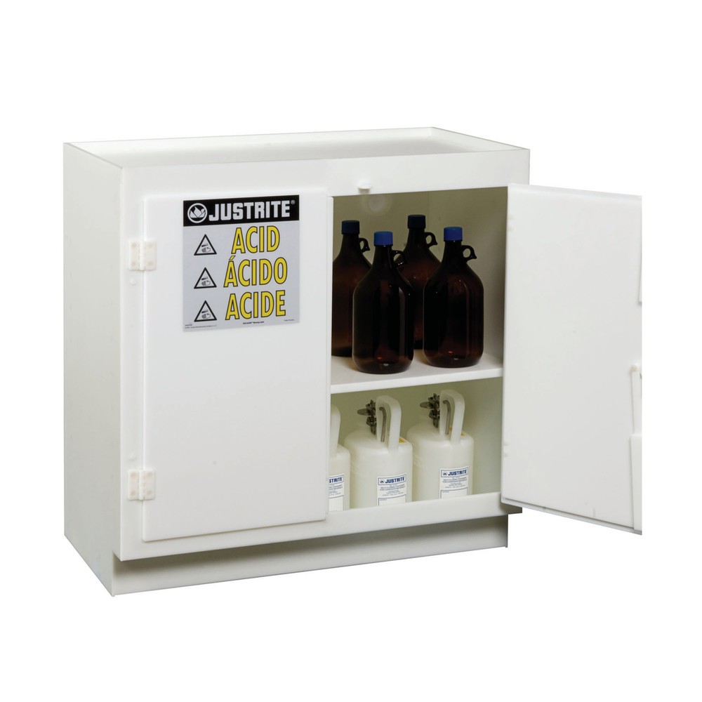 Produktabbildung Nr. 2: Armoire Acide Justrite® PE, HxLxP 930 x 910 x 550 mm, 1 Plateau intermédiaire, fermeture manuelle