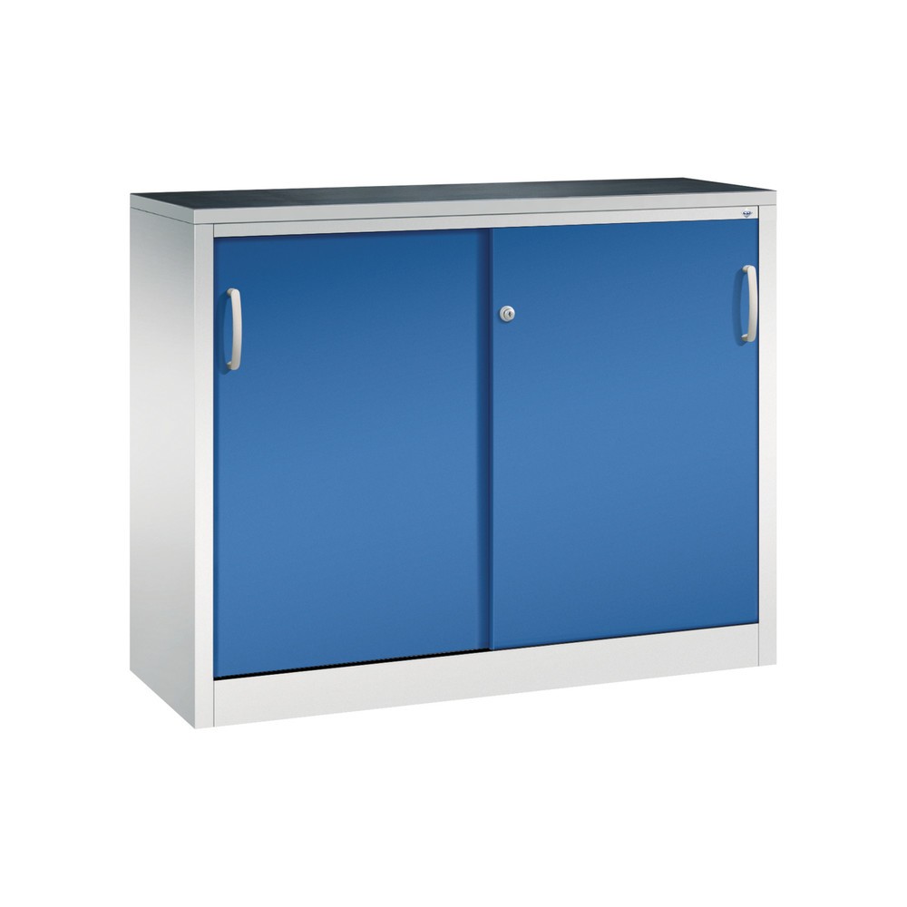 Illustration du produit: Armoire d’appoint d’atelier C+P avec 1 tablette, H x l x P 1 000 x 1 200 x 400 mm, gris clair, bleu gentiane