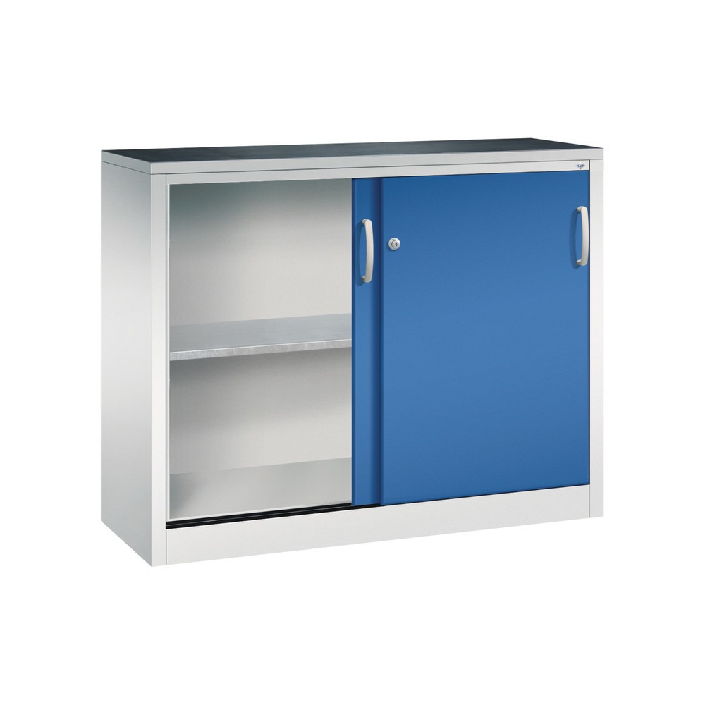 Produktabbildung Nr. 4: Armoire d’appoint d’atelier C+P avec 1 tablette, H x l x P 1 000 x 1 200 x 400 mm, gris clair, bleu gentiane
