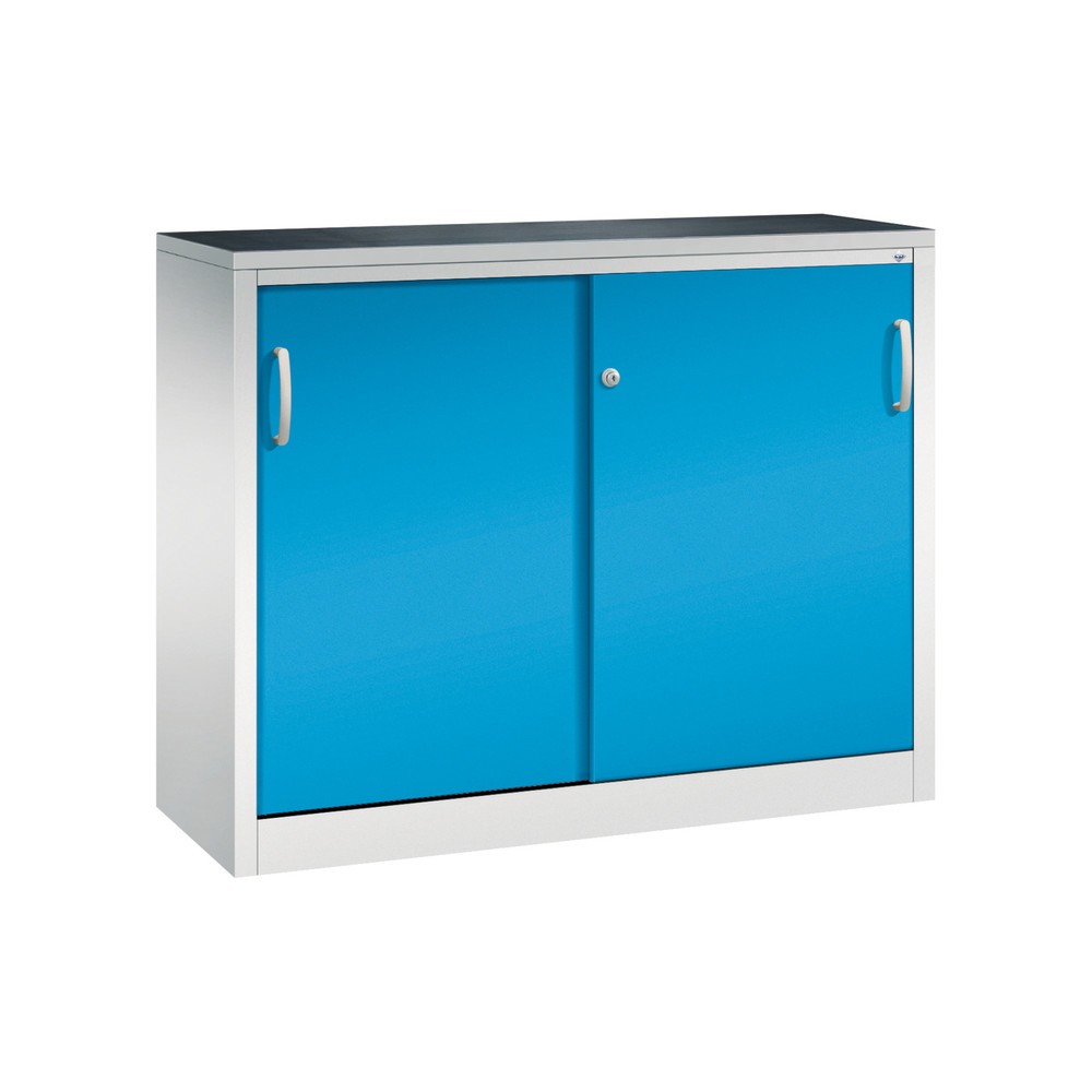 Produktabbildung Nr. 1: Armoire d’appoint d’atelier C+P avec 1 tablette, H x l x P 1 000 x 1 200 x 400 mm, gris clair, bleu clair