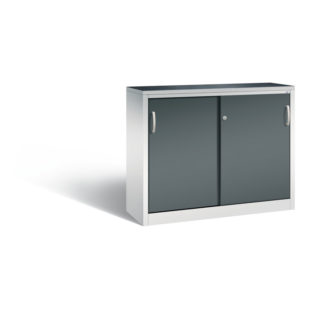 Illustration du produit: Armoire d’appoint d’atelier C+P avec 1 tablette, H x l x P 1 000 x 1 200 x 400 mm, gris clair, gris anthracite