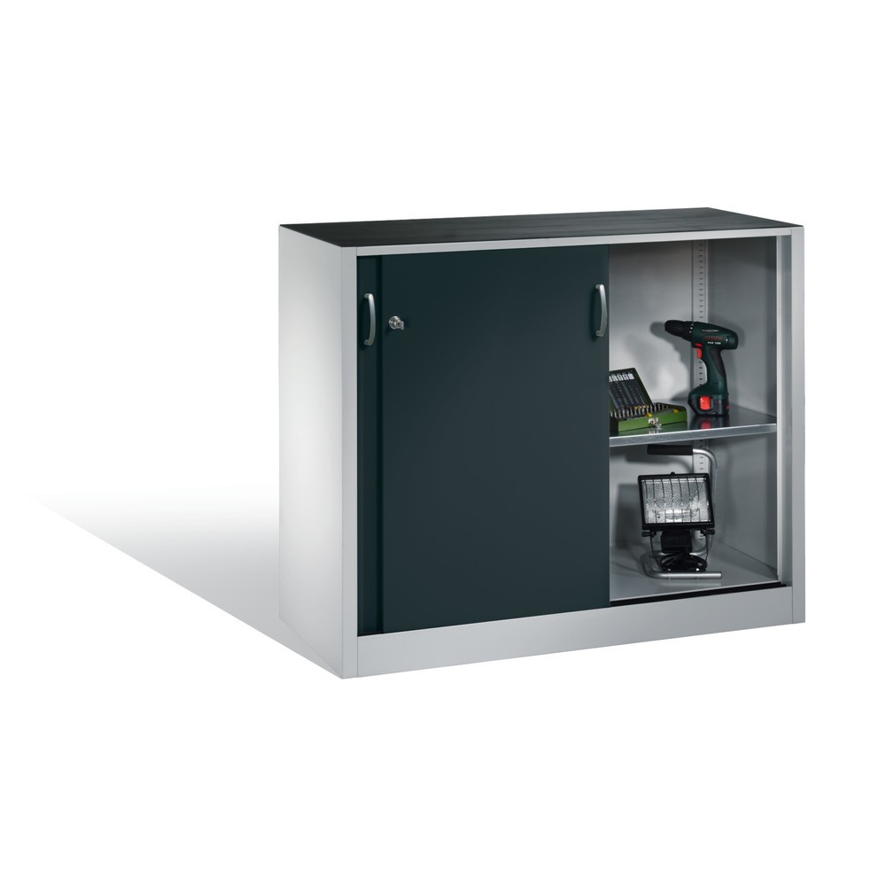 Produktabbildung Nr. 5: Armoire d’appoint d’atelier C+P avec 1 tablette, H x l x P 1 000 x 1 200 x 400 mm, gris clair, gris anthracite