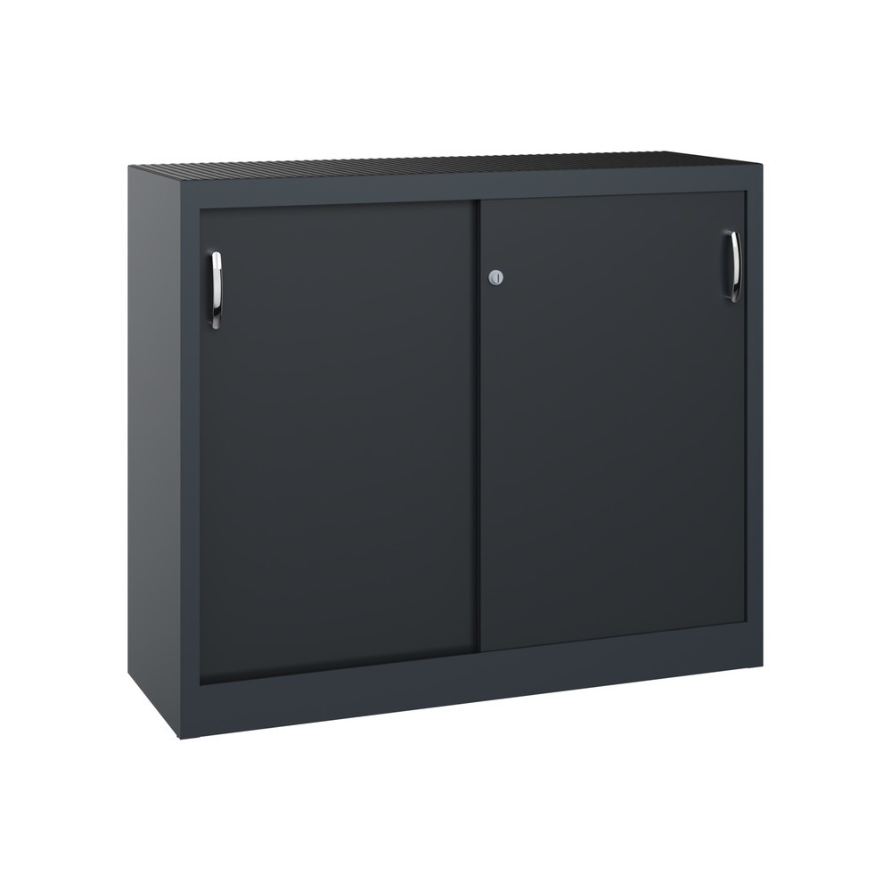 Illustration du produit: Armoire d’appoint d’atelier C+P avec 1 tablette, H x l x P 1 000 x 1 200 x 400 mm, gris anthracite, gris noir