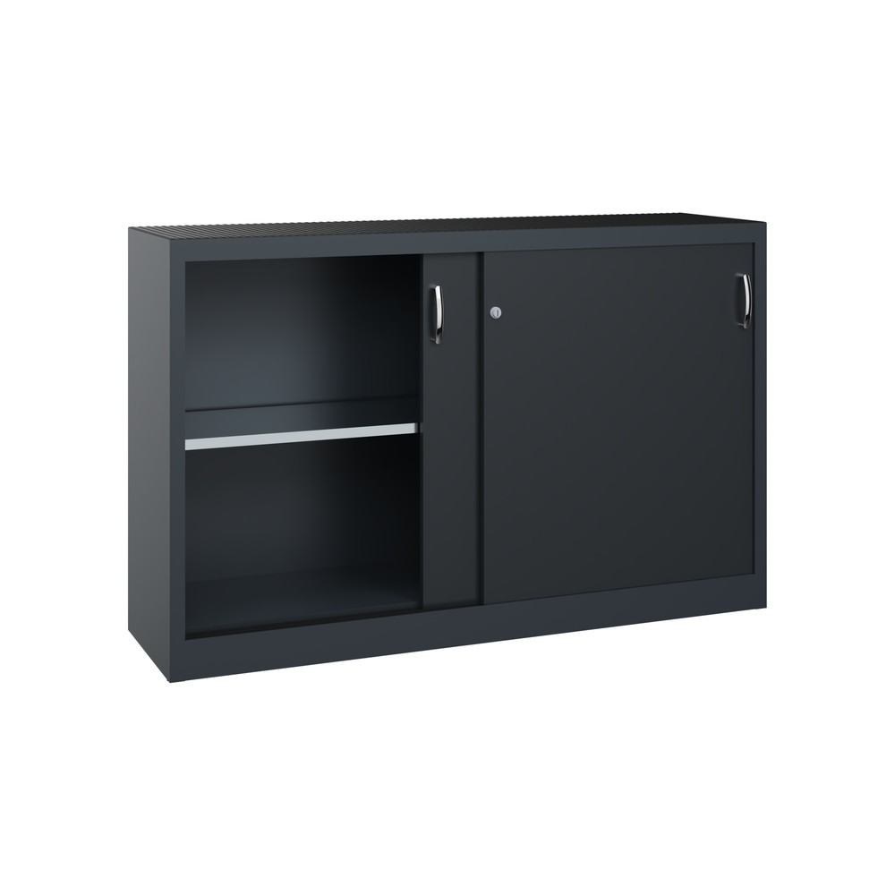 Produktabbildung Nr. 4: Armoire d’appoint d’atelier C+P avec 2 tablettes, H x l x P 1 000 x 1 600 x 400 mm, cloison de séparation, gris anthracite, gris noir