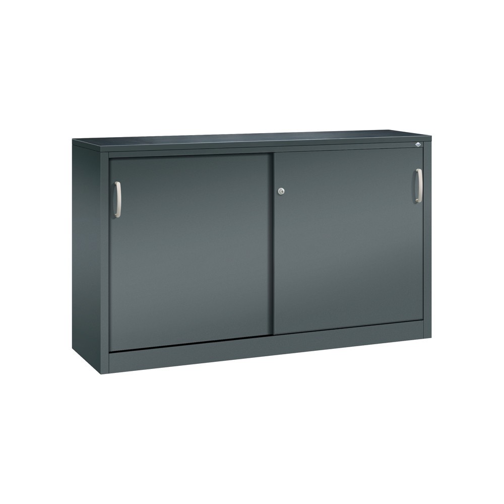 Illustration du produit: Armoire d’appoint d’atelier C+P avec 2 tablettes, H x l x P 1 000 x 1 600 x 400 mm, cloison de séparation, gris anthracite, gris anthracite