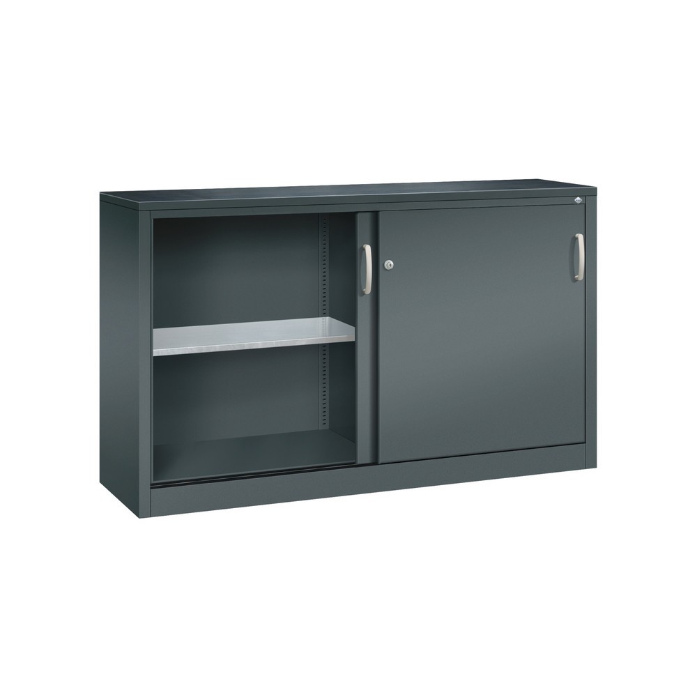 Produktabbildung Nr. 4: Armoire d’appoint d’atelier C+P avec 2 tablettes, H x l x P 1 000 x 1 600 x 400 mm, cloison de séparation, gris anthracite, gris anthracite