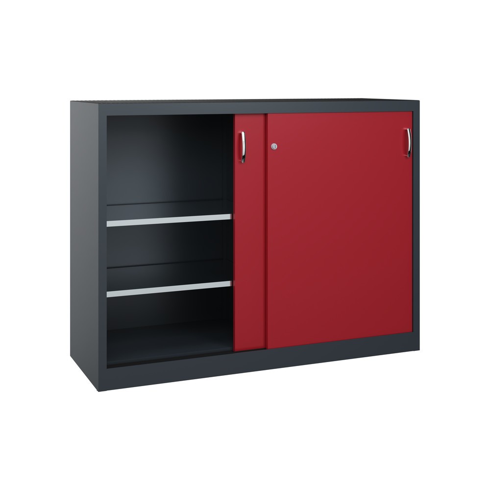 Produktabbildung Nr. 4: Armoire d’appoint d’atelier C+P avec 4 tablettes, H x l x P 1 200 x 1 600 x 500 mm, cloison de séparation, gris anthracite, rouge rubis