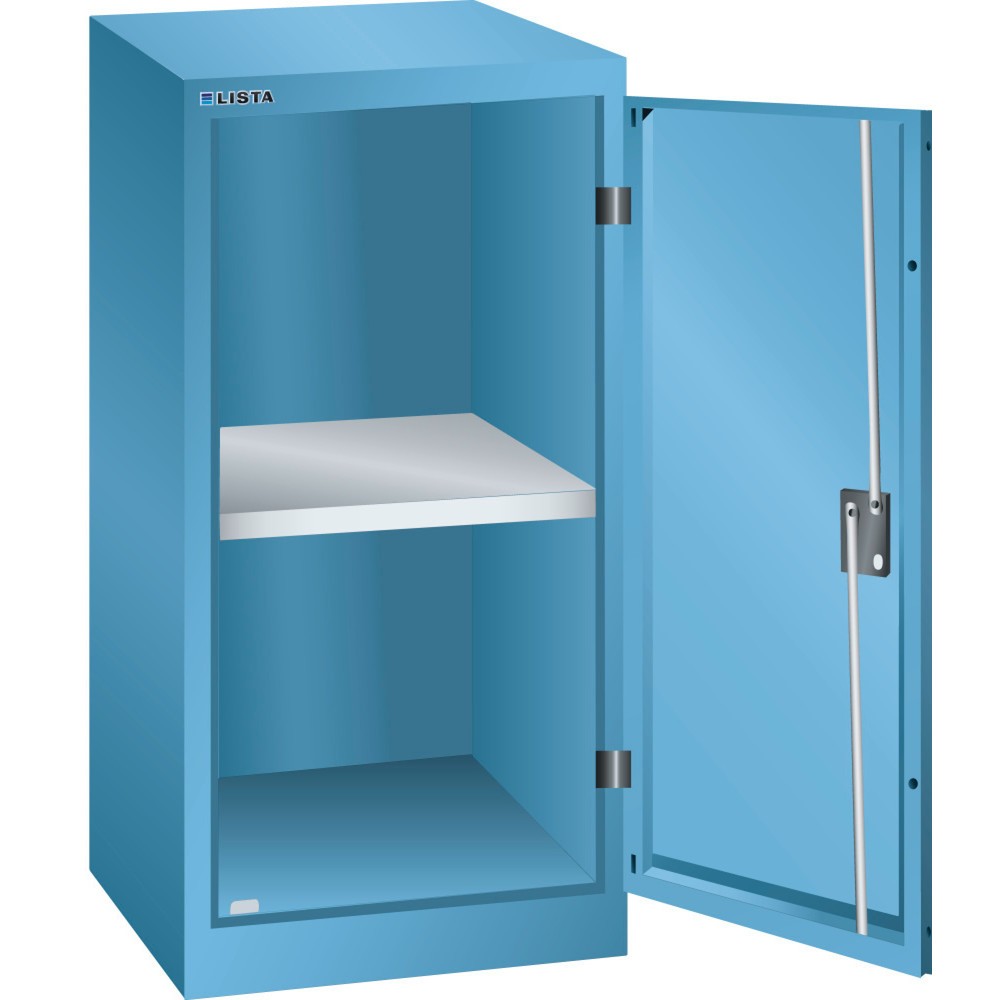 Illustration du produit: Armoire d'appoint LISTA, (lxPxH) 500x580x1 000 mm, 2 étagères réglables, bleu clair, KEY Lock