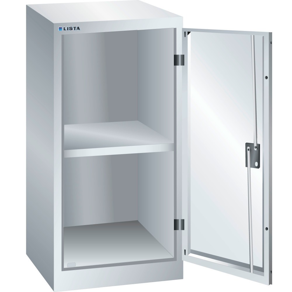 Illustration du produit: Armoire d'appoint LISTA, (lxPxH) 500x580x1 000 mm, 1 étagère réglable, gris clair, KEY Lock
