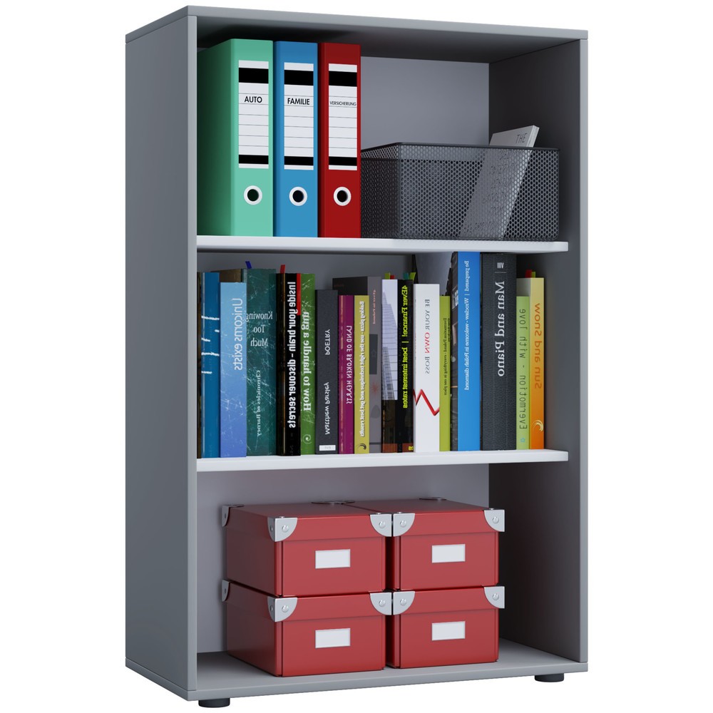 Illustration du produit: Lona Tablette de bureau, 3 compartiments, HxLxP 1 050 x 700 x 400 mm, gris
