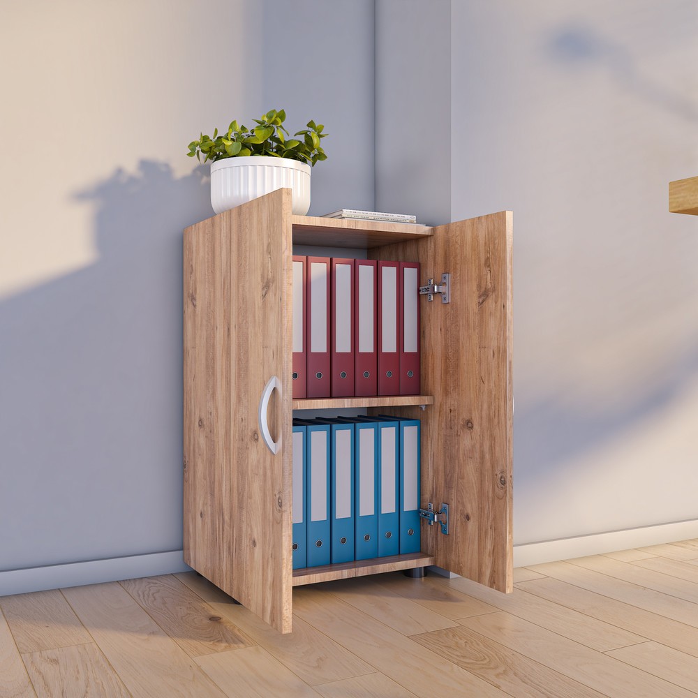 Produktabbildung Nr. 2: Armoire de bureau Ulas 2 compartiments, chêne miel