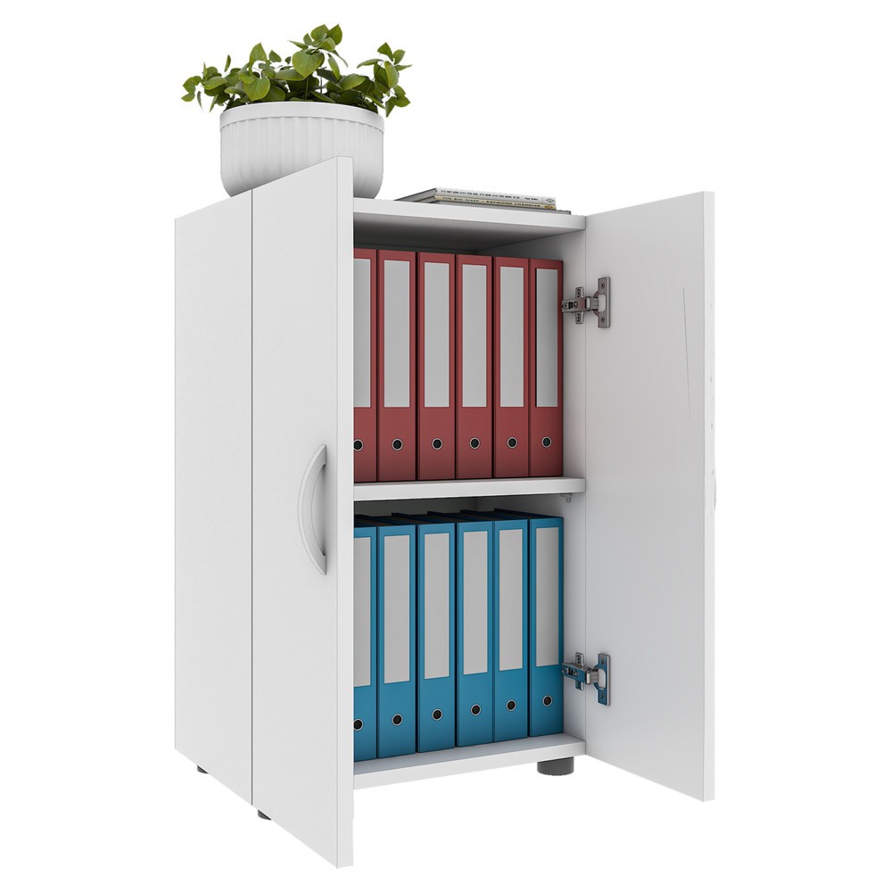 Illustration du produit: Armoire de bureau Ulas 2 compartiments, blanc