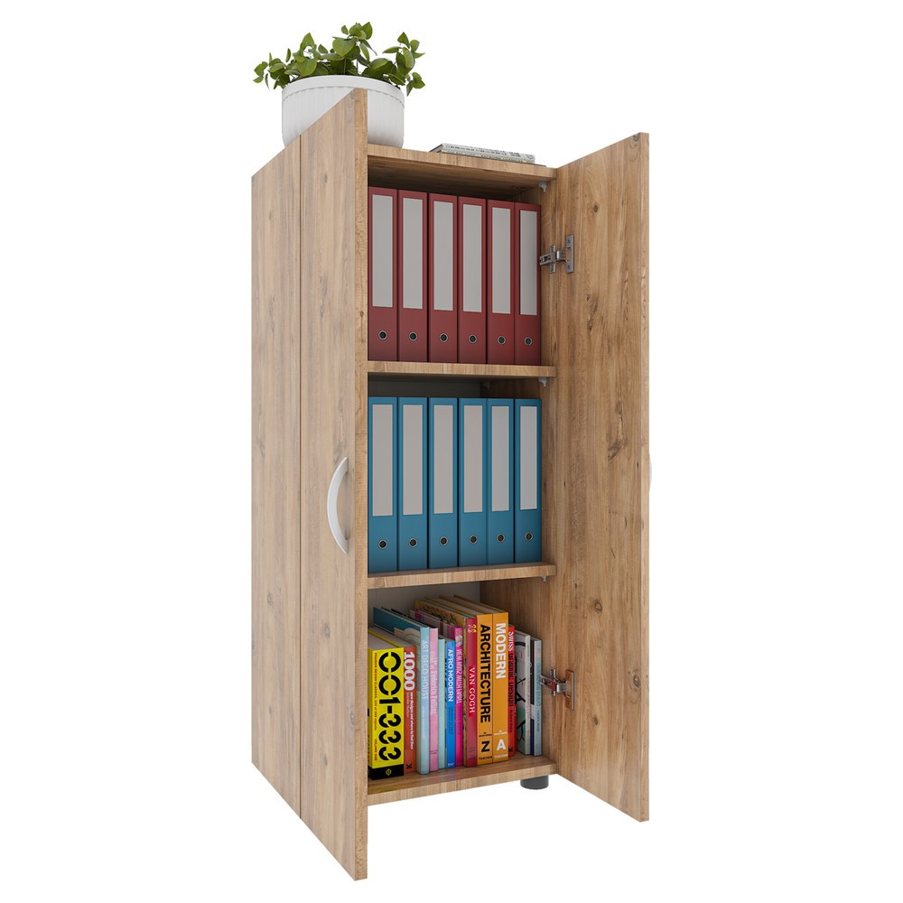 Produktabbildung Nr. 1: Armoire de bureau Ulas 3 compartiments, chêne miel