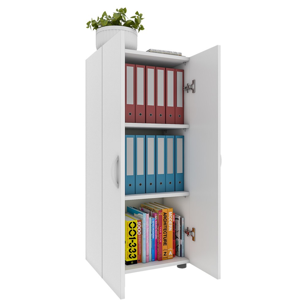 Illustration du produit: Armoire de bureau Ulas 3 compartiments, blanc