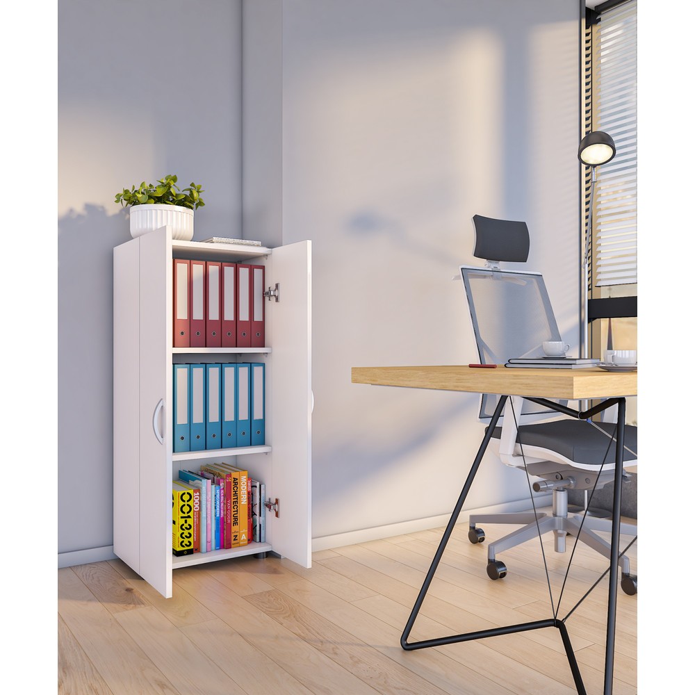 Produktabbildung Nr. 4: Armoire de bureau Ulas 3 compartiments, blanc