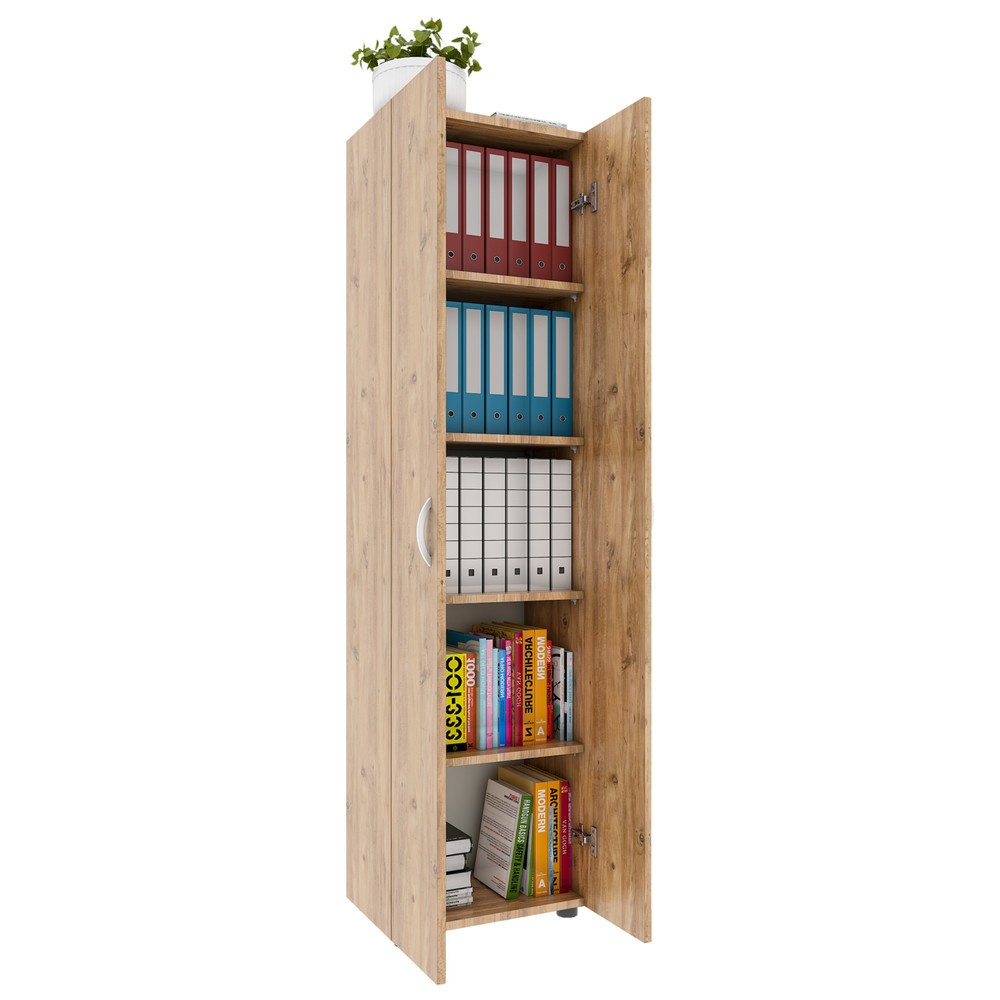 Illustration du produit: Armoire de bureau Ulas-XL 5 compartiments, chêne miel