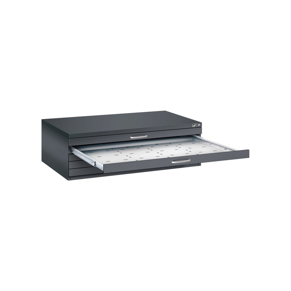 N° de l'image du produit 4 : Armoire de classement à plat C+P, 5 tiroirs DIN A0, gris noir