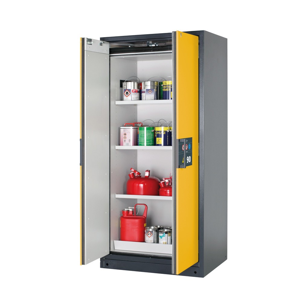 Illustration du produit: Armoire de sécurité asecos® Q-PEGASUS/Type 90, 3 tablettes, HxlxP 1 953 x 893 x 615 mm, jaune or