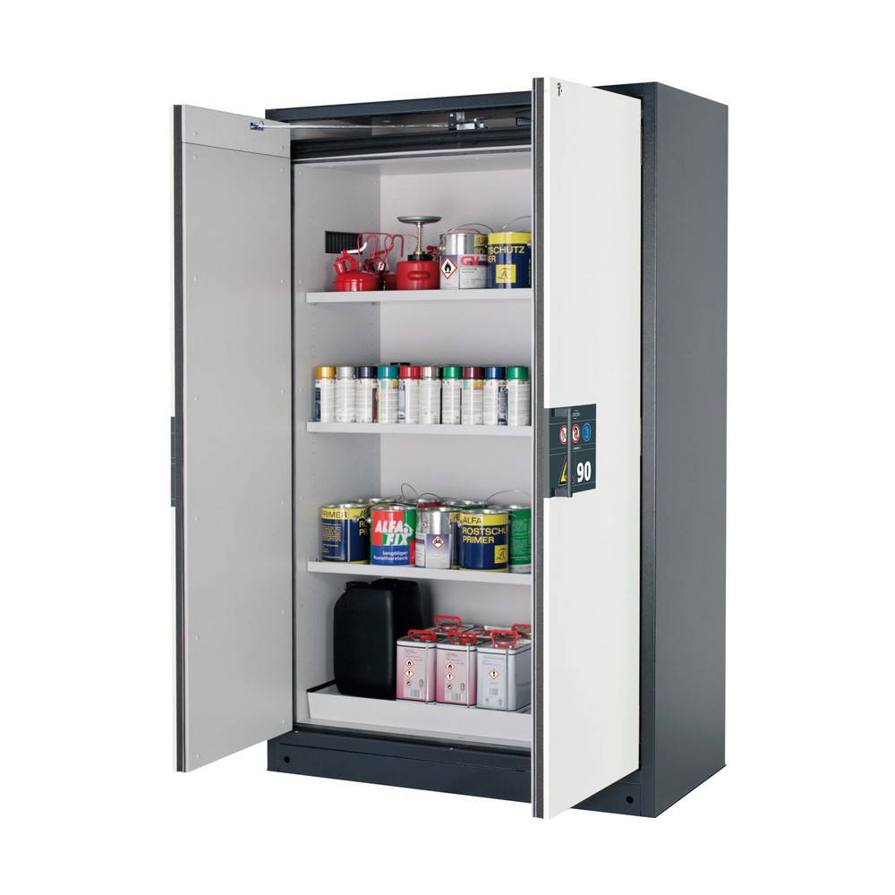 Illustration du produit: Armoire de sécurité asecos® Q-PEGASUS/Type 90, 3 tablettes, HxlxP 1 953 x 1 193 x 615 mm, blanc pur