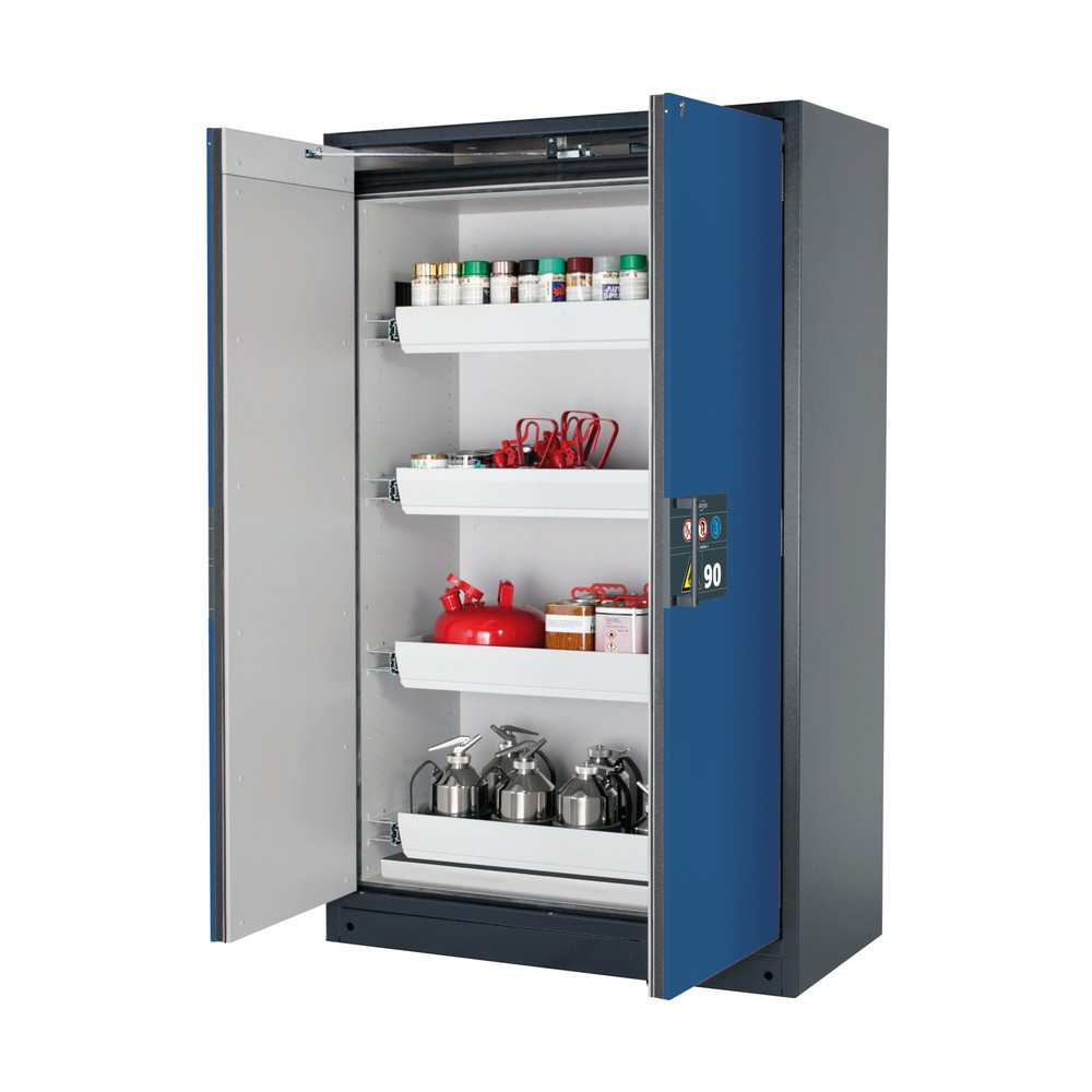 Illustration du produit: Armoire de sécurité asecos® Q-PEGASUS/Type 90, 4 cuves extractibles, HxlxP 1 953 x 1 193 x 615 mm, bleu gentiane