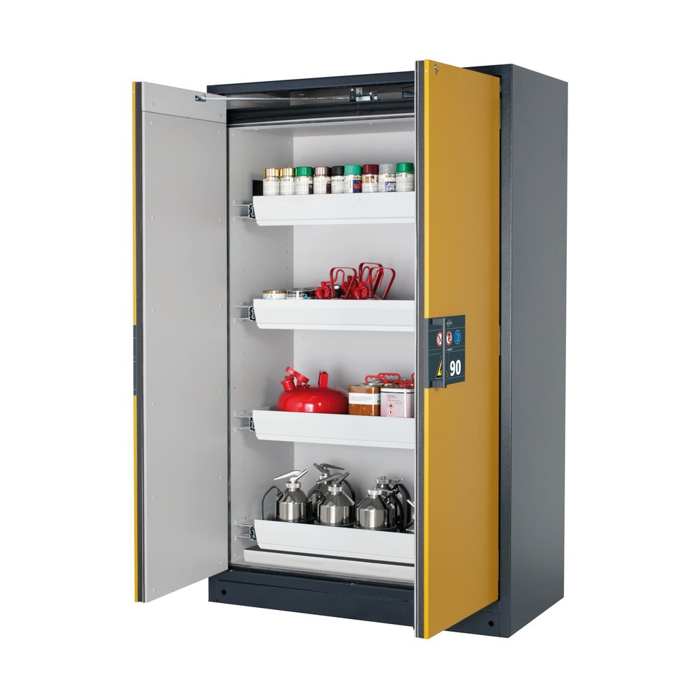 Illustration du produit: Armoire de sécurité asecos® Q-PEGASUS/Type 90, 4 cuves extractibles, HxlxP 1 953 x 1 193 x 615 mm, jaune or