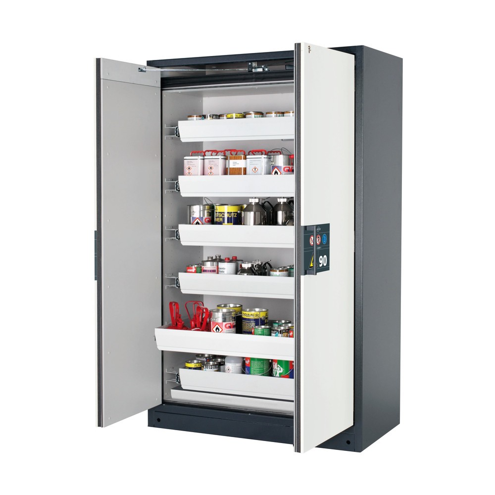 Illustration du produit: Armoire de sécurité asecos® Q-PEGASUS/Type 90, 6 cuves extractibles, HxlxP 1 953 x 1 193 x 615 mm, blanc pur