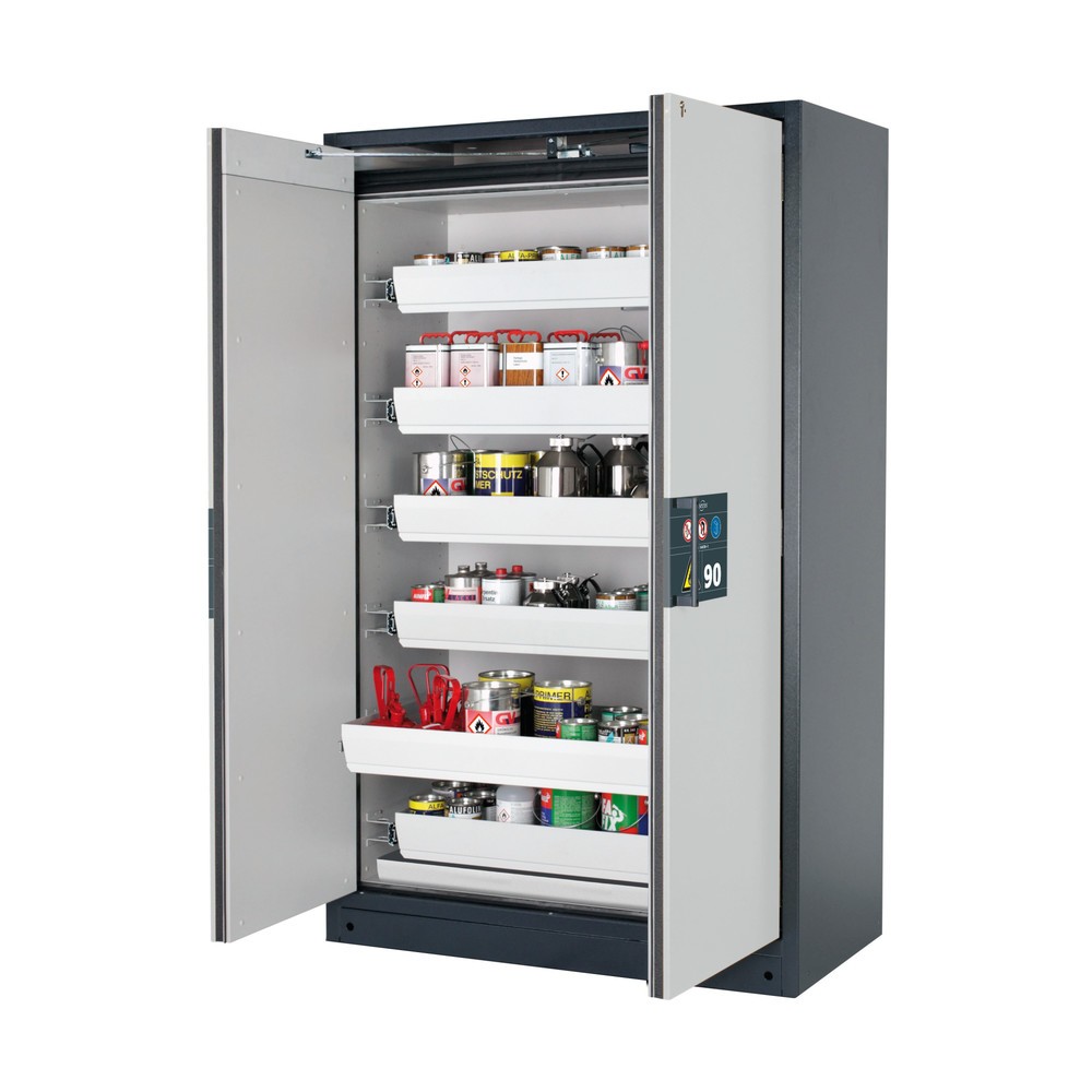 Illustration du produit: Armoire de sécurité asecos® Q-PEGASUS/Type 90, 6 cuves extractibles, HxlxP 1 953 x 1 193 x 615 mm, gris clair