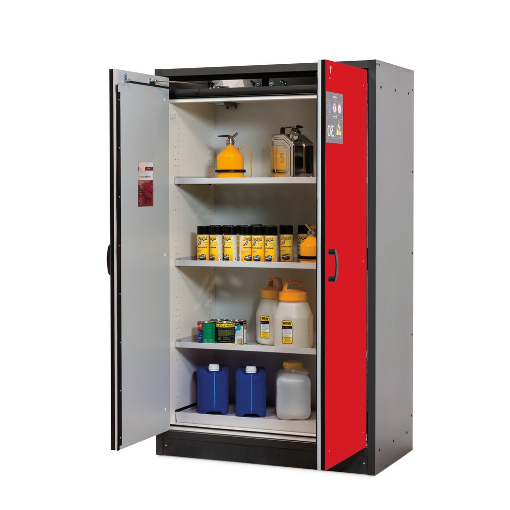 Illustration du produit: Armoire de sécurité asecos® Type 30, HxlxP 1 947 x 564 x 620 mm, gris anthracite/rouge signalisation