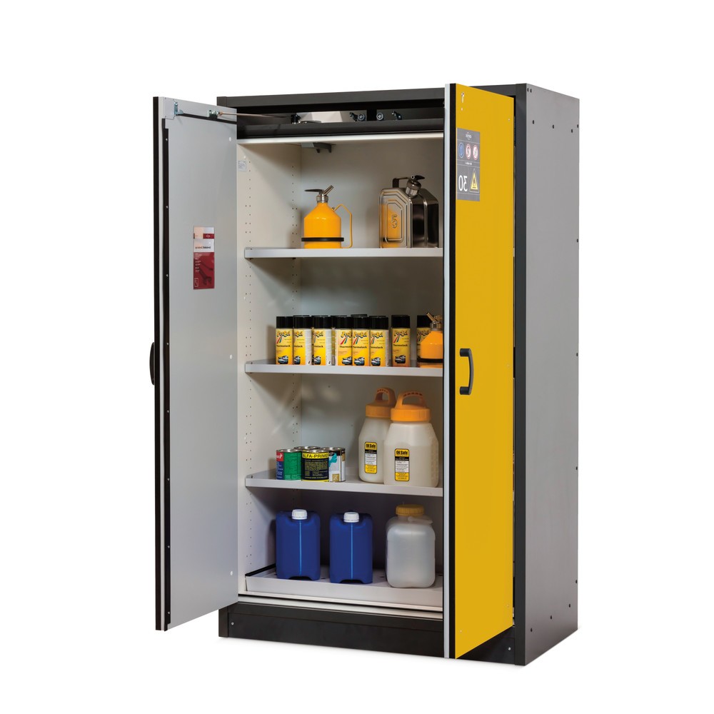 Illustration du produit: Armoire de sécurité asecos® Type 30, HxlxP 1 947 x 1 164 x 620 mm, gris anthracite/jaune d’or