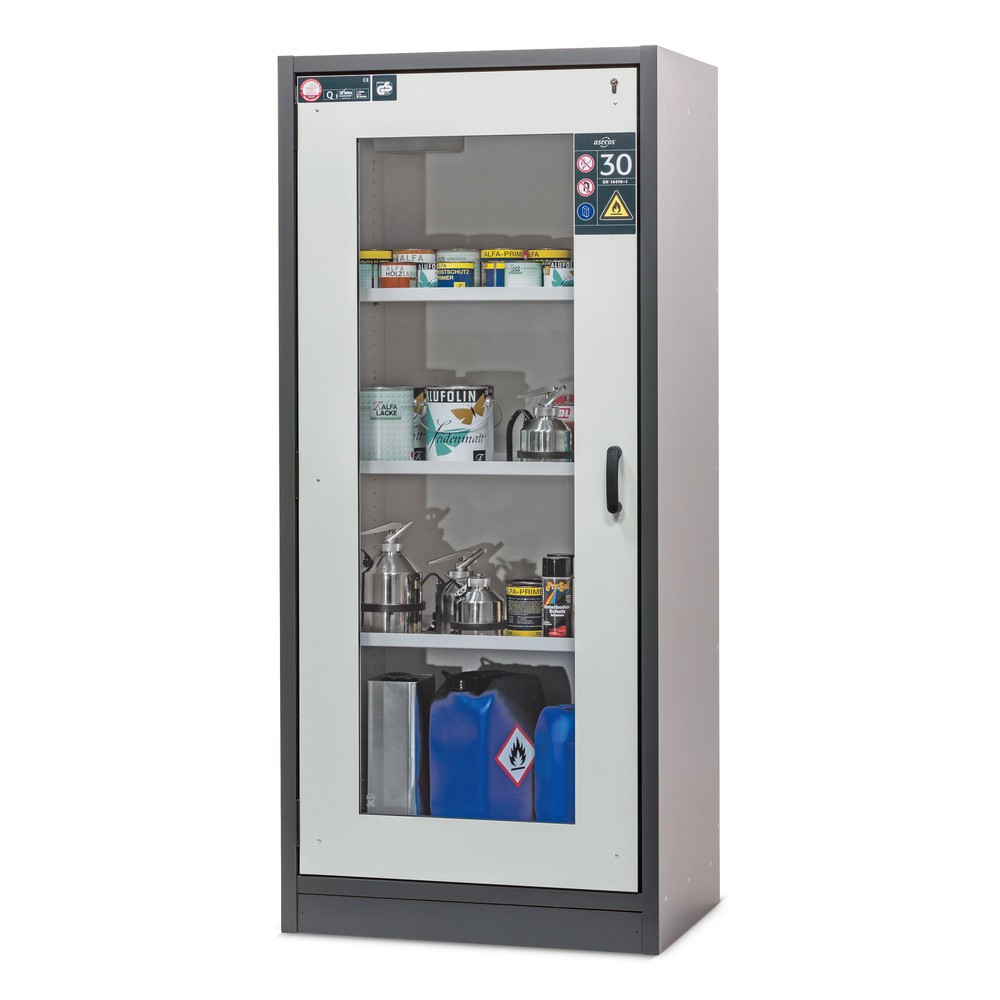Produktabbildung Nr. 2: Armoire de sécurité asecos® type 30 avec porte vitrée, H x l x P 1 947 x 864 x 620 mm, gris anthracite / gris clair