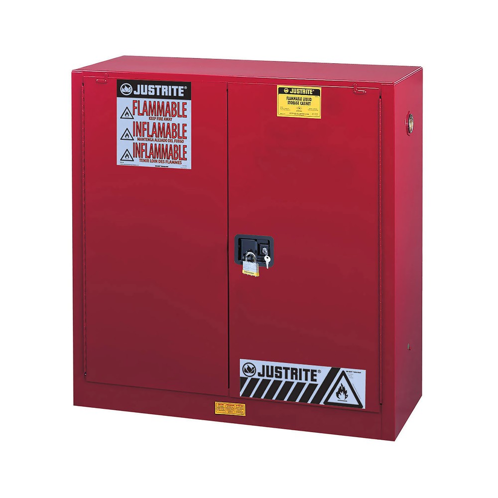 Illustration du produit: Armoire de sécurité Classic Sure-Grip® FM de Justrite®, pour produits inflammables, HxlxP 1.120 x 1.090 x 460 mm, fermeture automatique