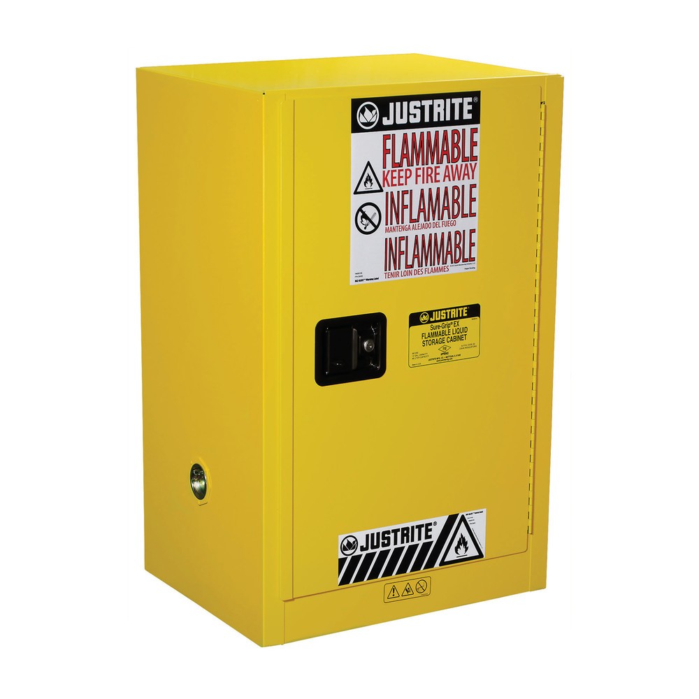 Illustration du produit: Armoire de sécurité Compac Sure-Grip® FM de Justrite®, HxlxP 890 x 590 x 460 mm, 1 tablette, fermeture manuelle
