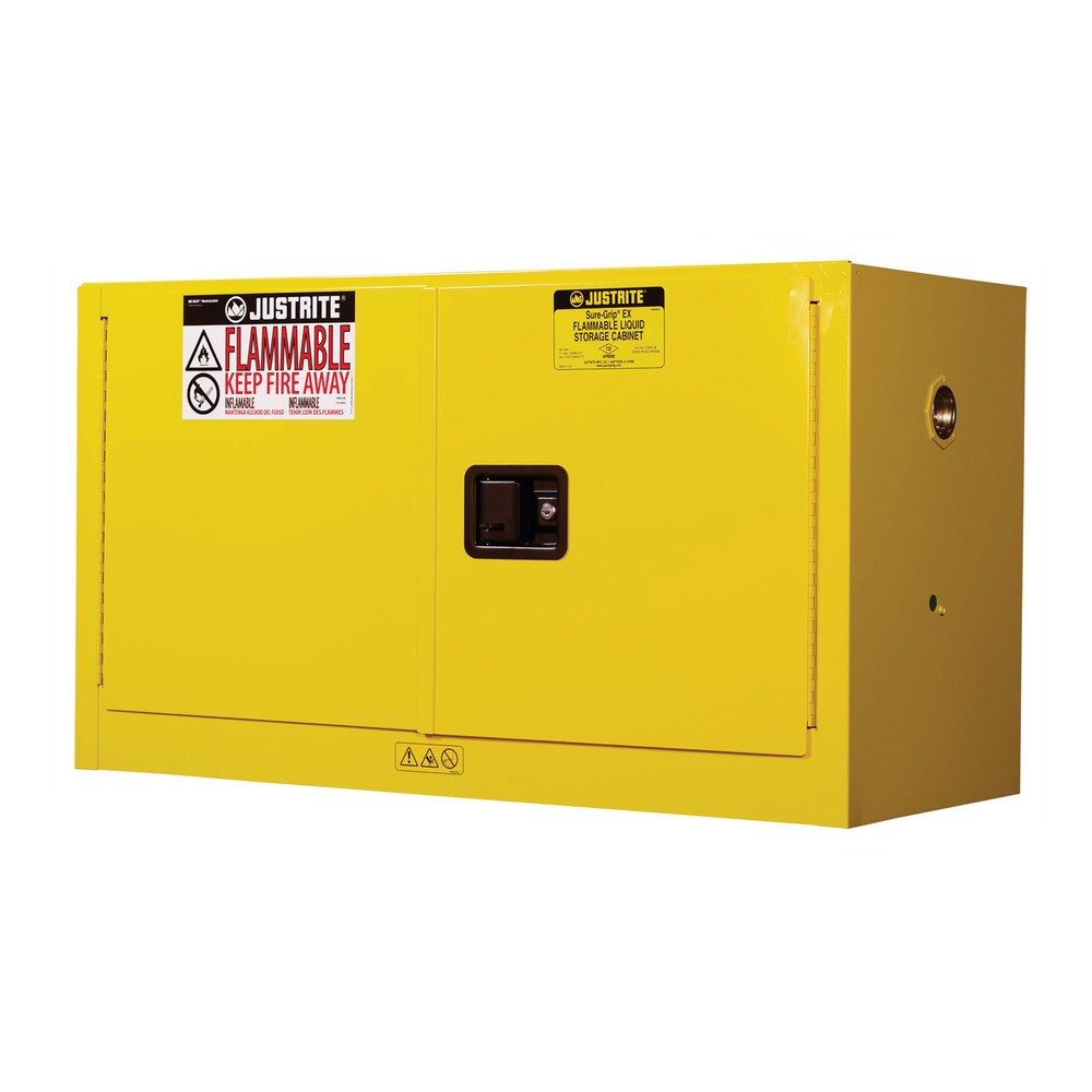 Illustration du produit: Armoire de sécurité Piggyback Sure-Grip® FM de Justrite®, HxlxP 610 x 1.090 x 460 mm, 1 tablette, fermeture manuelle