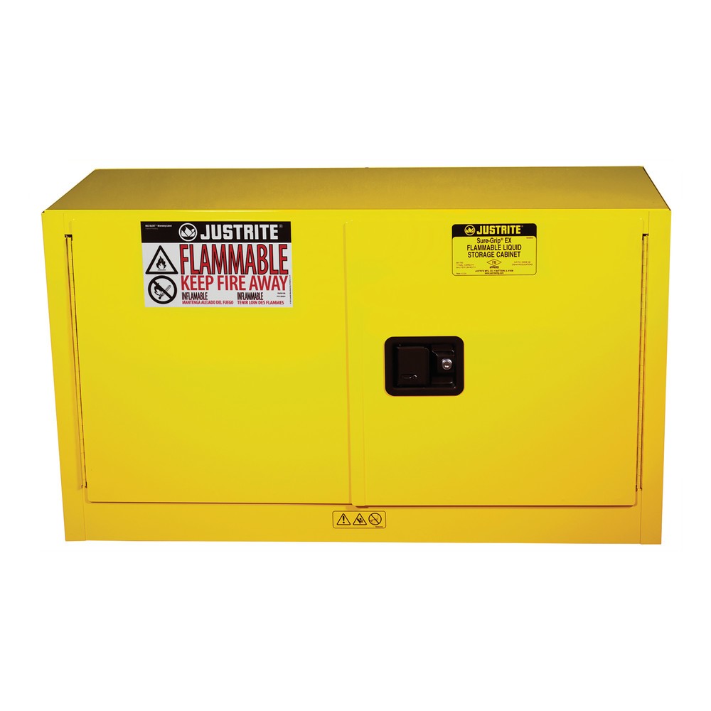 Illustration du produit: Armoire de sécurité Piggyback Sure-Grip® FM de Justrite®, HxlxP 610 x 1.090 x 460 mm, 1 tablette, fermeture automatique