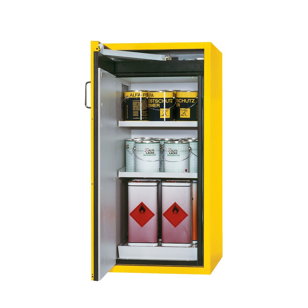 Illustration du produit: Armoire de stockage de sécurité asecos® S-CLASSIC/Type 90, HxlxP 1 298 x 600 x 615 mm, jaune d’or
