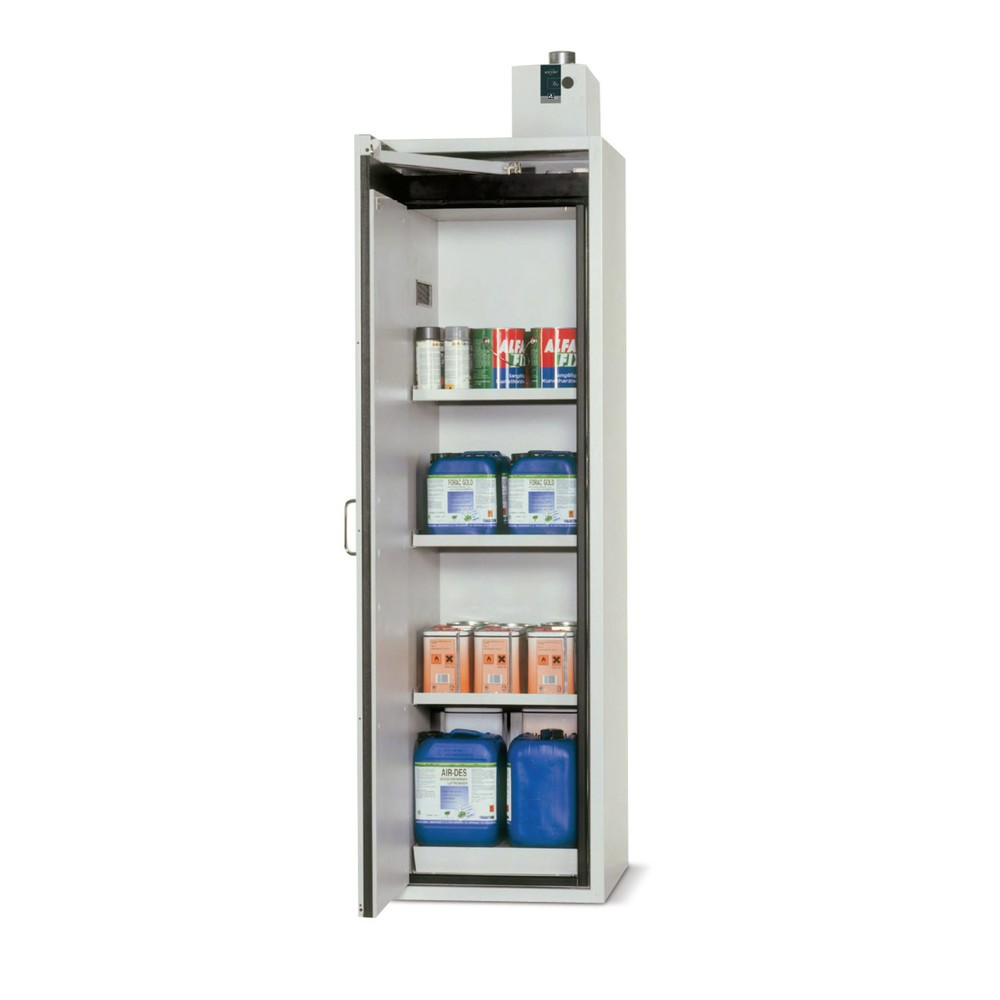 Illustration du produit: Armoire de stockage de sécurité asecos® S-CLASSIC/Type 90, HxlxP 1 968 x 600 x 615 mm, gris clair