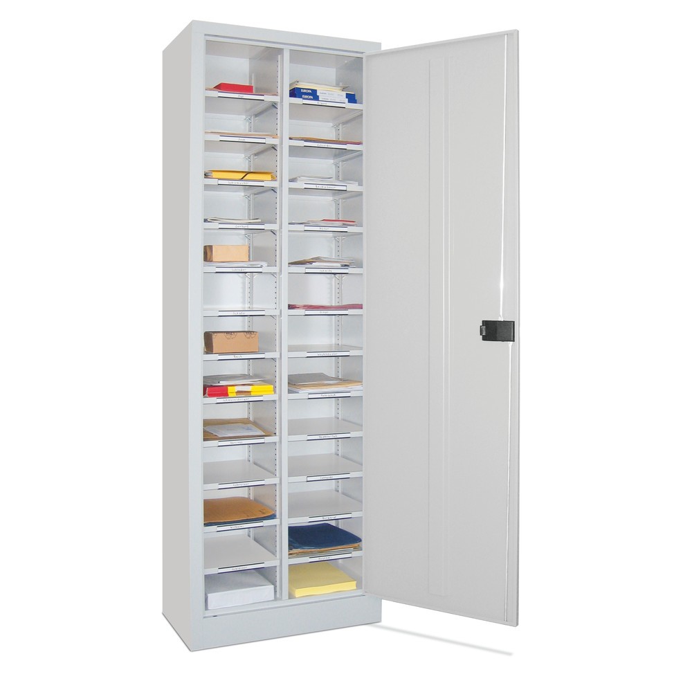 Illustration du produit: Armoire de tri PAVOY avec porte, 26 compartiments, rouge feu, bleu clair