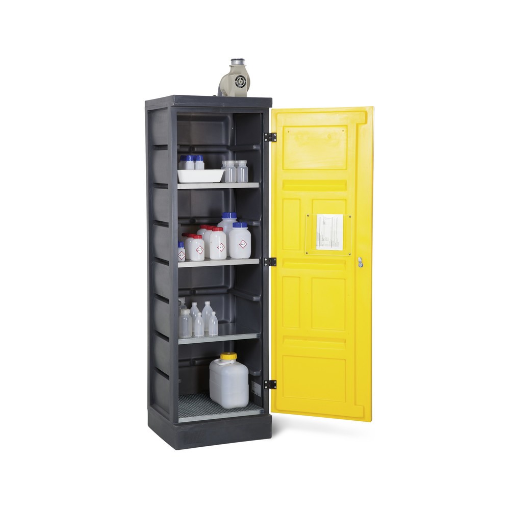Produktabbildung Nr. 1: Armoire de sécurité en PE, HxlxP 1 990 x 610 x 640 mm, 3 plateaux + 1 grille, galvanisée