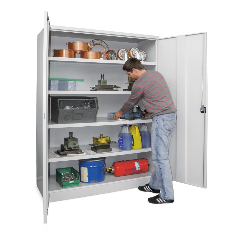 Produktabbildung Nr. 2: Armoire industrielle pour charges lourdes PAVOY Premium, 4 tablettes, H x l x P 1 950 x 1 470 x 630 mm, bleu gentiane, gris clair