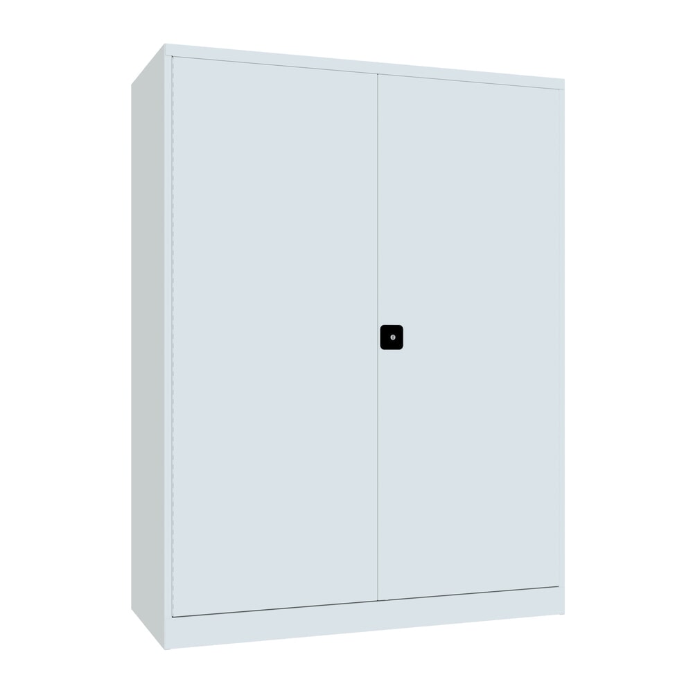 N° de l'image du produit 1 : Armoire industrielle pour charges lourdes PAVOY Premium avec paroi intermédiaire, 8 tablettes, H x l x P 1 950 x 1 470 x 630 mm, gris clair, gris clair