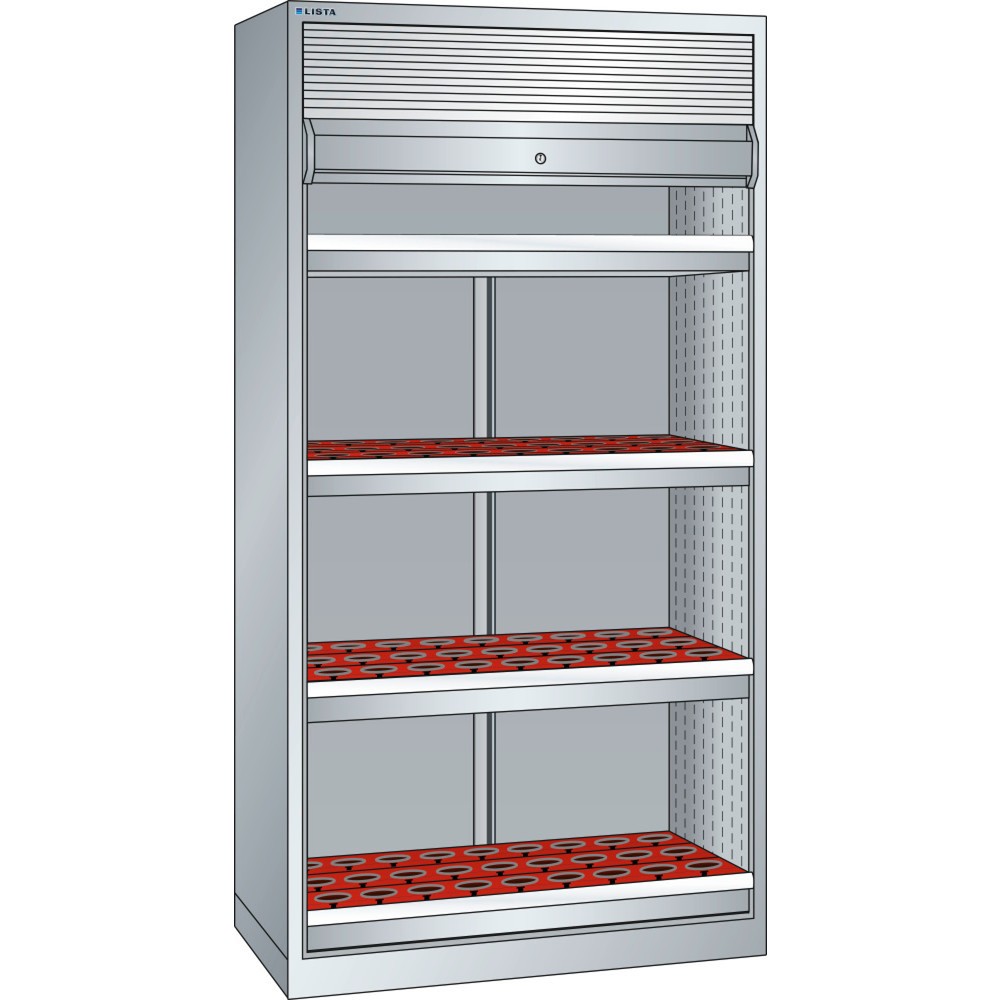 Illustration du produit: Armoire LISTA NC 54x27E, (lxPxH) 1 038x691x1 950 mm, HSK 63 A+C+E/80 B+D+F, 108 supports, gris clair