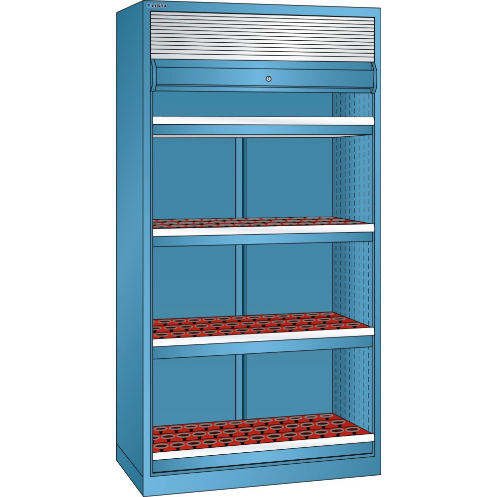 Illustration du produit: Armoire LISTA NC 54x27E, (lxPxH) 1 038x691x1 950 mm, ISO-SK 40, 156 supports, bleu clair