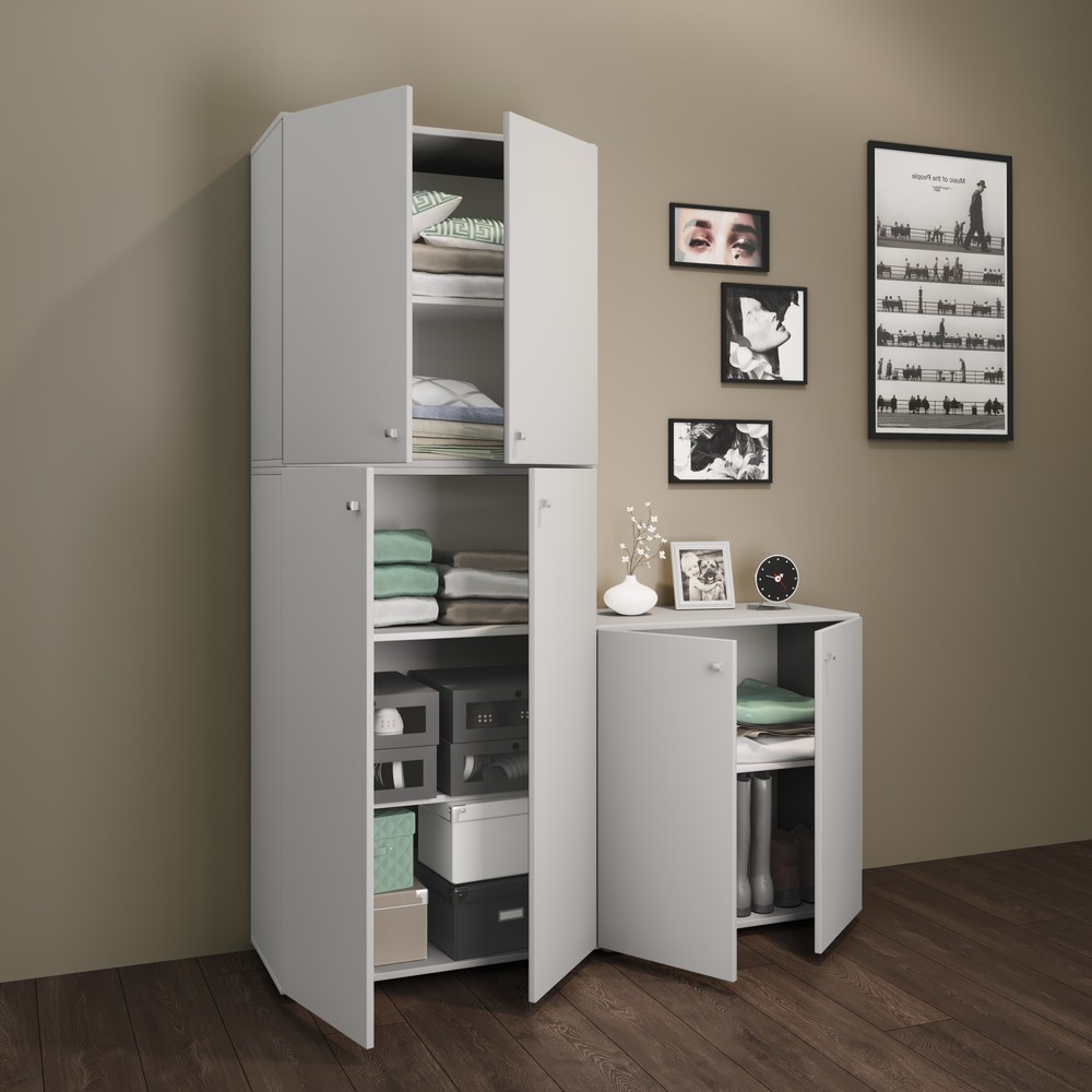 N° de l'image du produit 4 : Armoire VCM Lona XXL avec portes battantes, gris