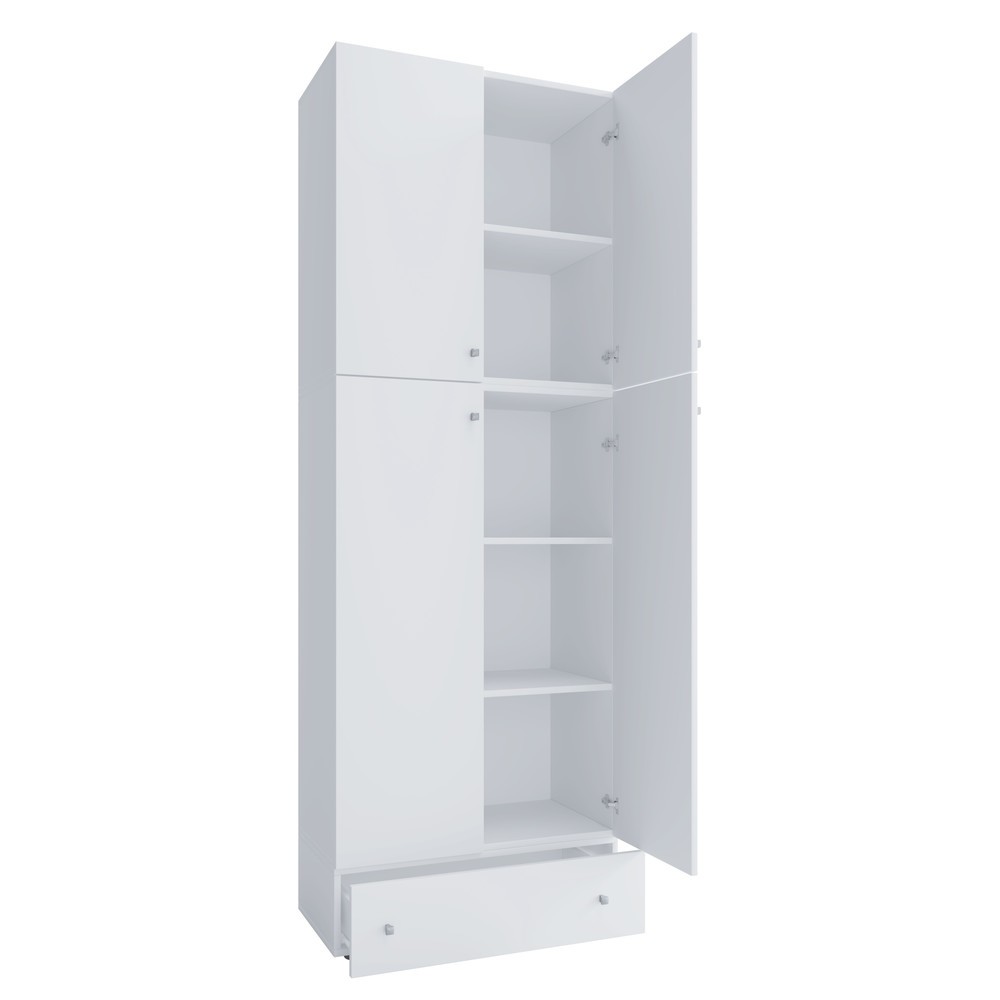 Illustration du produit: Armoire Lona XXL portes battantes, avec tiroir, blanc