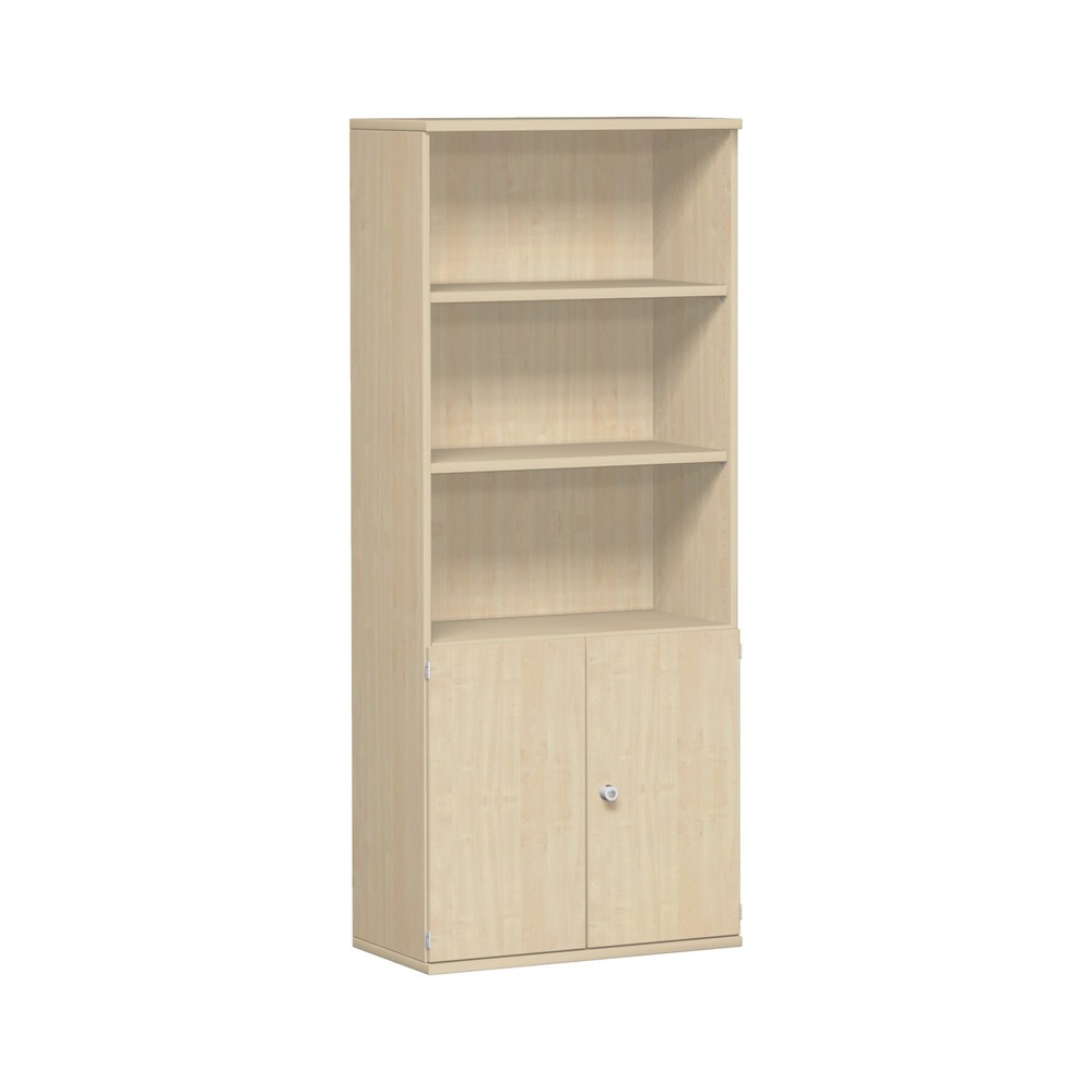 Illustration du produit: Armoire modulaire Profi avec portes en bois, 5 hauteurs de classeurs, érable