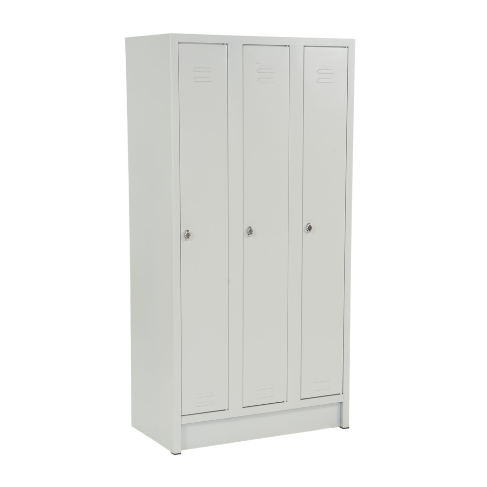 Produktabbildung Nr. 1: Armoire-penderie avec socle HEMMDAL HG-S-2, fermeture à pêne tournant, 3 compartiments, gris clair