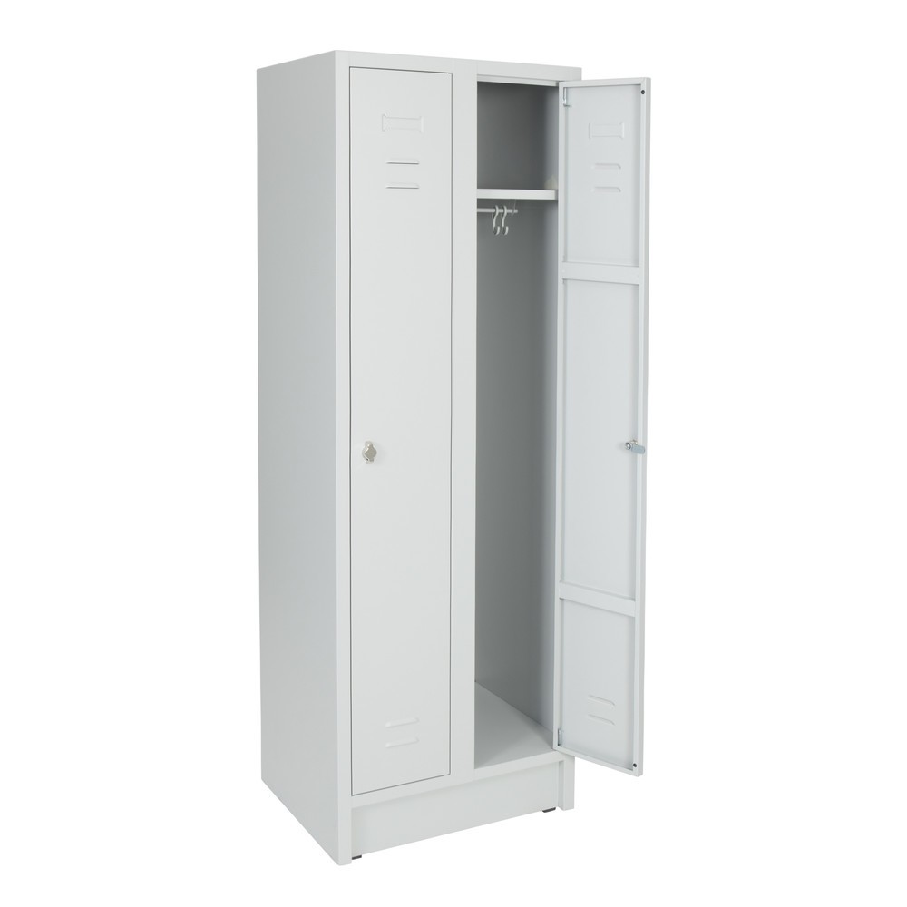 Illustration du produit: Armoire-penderie avec banc HEMMDAL HG-SB-1, fermeture à pêne tournant, 2 compartiments, HxlxP 1 800 x 600 x500 mm, gris clair